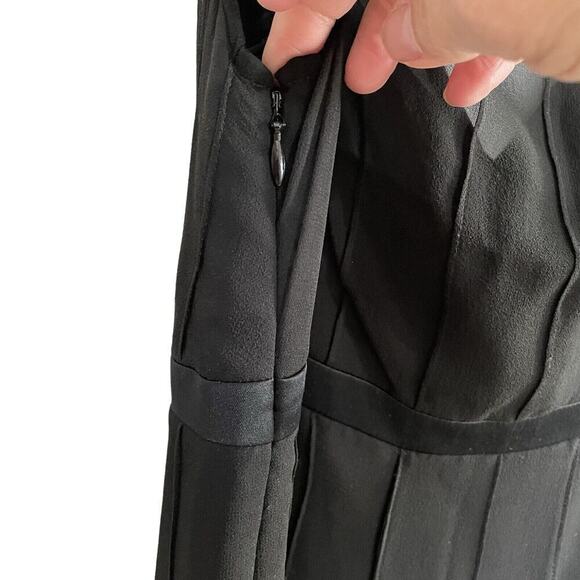 Vintage Anne Klein 100% Silk Sleeveless Dress Sz 4 Black Lined Flare Par… - Picture 6 of 7